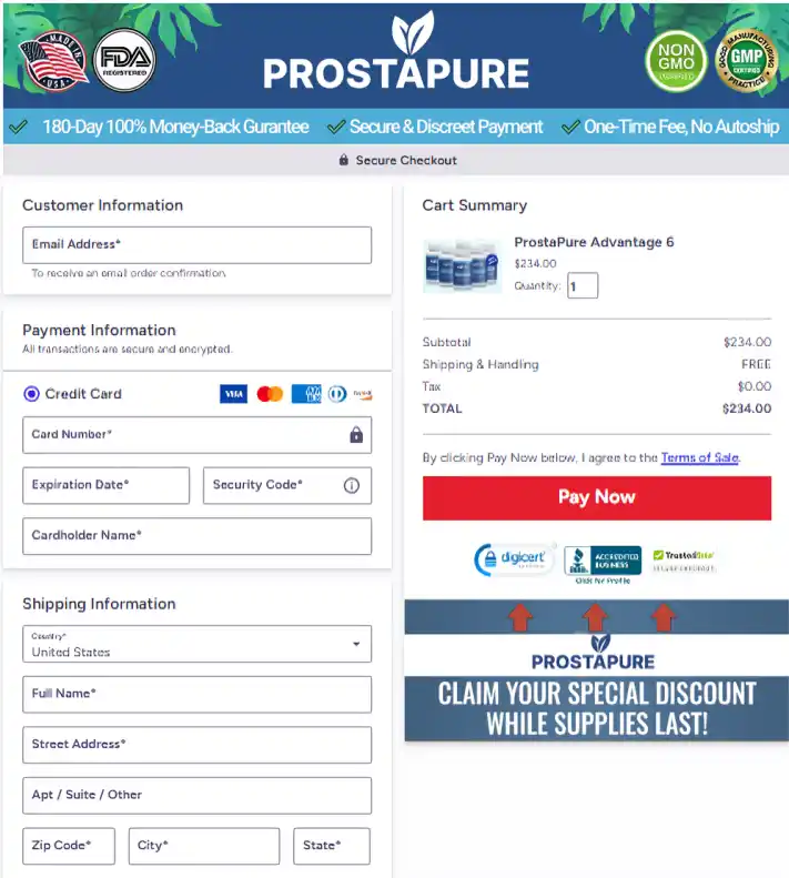 ProstaPure Order Page